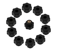 Kueohse 10 Piezas M6 Perilla de Rosca Interna Tornillo Perilla de SujecióN de Cabeza de Estrella de PláStico Negro M6 X 25