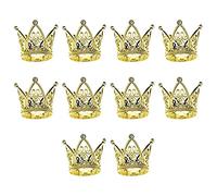 Kueohse 10 Piezas Mini Princesa Topper Cristal NiñOs Adornos para el Cabello para Boda CumpleañOs Fiesta Torta DecoracióN Herramientas Dorado