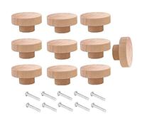 Kueohse 10 Pomos Redondos de Madera Sin Terminar para Cajones, 50 Mm de DiáMetro, Muebles de Madera, Tiradores de Tocador