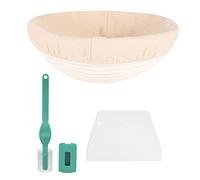 Kueohse 10 Pulgada Bread Proofing Basket - Banneton Proofing Basket Cloth Liner Masa Rascador Bread Lame - Sourdough Basket Set para Panaderos Profesionales y Caseros Pan Artesanal