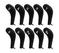Kueohse 10 Uds. Cubiertas para Cabezas Hierro para Palos Golf con Cremallera y NúMero, Cubiertas para Cabezas Palos Golf para Juego Hierro para Cubiertas para Cabezas Hierro para Golf
