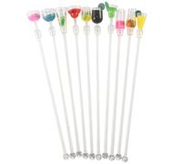 Kueohse 10 unidades de agitador de cóctel para mezclar bebidas, juego de varillas de acrílico, mezclador para cócteles, accesorios de bar, agitador giratorio