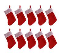 Kueohse 10 unidades de de Navidad de fieltro rojo de Navidad hogar chimenea regalo bolsa de almacenamiento para las vacaciones