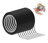 Kueohse 10 Unidades de Líneas Falsas, Cinta de Posicionamiento de Alta Temperatura PET de 3 Mm, 66,5 M, Color Negro, para Galería, Calcomanías Adhesivas para Proyectos de Bricolaje.