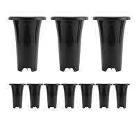 Kueohse 10 unidades de macetas de plástico profundo para macetas, gruesas, altas, reutilizables, para plantar plántulas,
