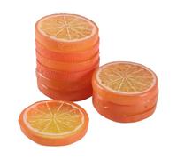 Kueohse 10 unidades de rodajas de limón falsas, fruta artificial, modelo realista de simulación, para decoración de fiestas en casa, color naranja