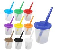 Kueohse 10 Vasos de Pintura con Tapas para NiñOs, Vasos de Colores de Aprendizaje a Prueba de Derrames para Artistas