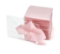 Kueohse 100 Paños de Limpieza para Joyas, Paño de Pulido Profesional Envuelto Individualmente, Paño de Pulido Plateado Rosa de 3,15 X 3,15 Pulgadas
