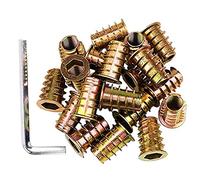 Kueohse 100 Piezas M6 X 15 Mm Tornillo para Muebles Tuerca Insertos de Madera Roscados Perno Sujetador Conector Hexagonal Accionamiento