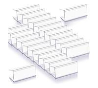 Kueohse 100 Portaetiquetas de Madera para Estantes, Etiquetas de Precio de Plástico Transparente de 6 cm de X 2,5 cm de Alto para Estanterías, Letreros de Madera.