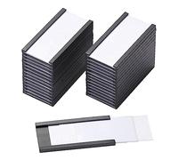 Kueohse 100 Soportes MagnéTicos para Etiquetas con Soportes MagnéTicos para Tarjetas de Datos con Protectores de PláStico Transparente para Estante de Metal (1 X 2 Pulgadas)