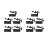 Kueohse 10X Adaptador Externo del Microfono de los Auriculares de la Tarjeta de Sonido de 7.1 Puertos del Eje USB 2.0 Hub 7.1 para la Pc Negra