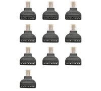 Kueohse 10X Conector Adaptador de Terminal RJ45 A 8 Pines, Bloque de Terminales de Tornillo de Cabeza de Cristal de Red 8P8C