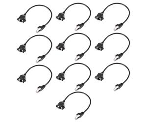 Kueohse 10X RJ45 Hembra A Macho Adaptador de Cable de Extension de Red Montaje en Panel de 27 cm