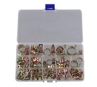 Kueohse 115 Piezas Abrazaderas Manguera con Resorte Clip Resorte Chapado en Zinc 6-22 mm Manguera de Línea de Combustible Tubería Agua Abrazaderas de Tubo Aire Abrazadera de Tubo Sujeción