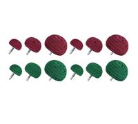 Kueohse 12 Almohadillas de Pulido Tipo para Lijado, Rueda de Pulido de Fibra de Nailon, 180 Granos Mezclados con 320 Granos (Mezcla de Rojo y Verde)
