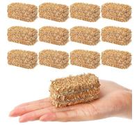 Kueohse 12 Mini Pacas de Heno Decorativas de Otoño para Casa de Muñecas, Decoración para Fiestas con Tema del Oeste