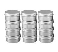 Kueohse 12 Paquetes De 80 Ml Contenedores De Latas Té Caja De Aluminio Caja De Almacenamiento De Metal Bálsamo Labial Redondo Contenedores De Frasco con Tapón De Rosca para El Labio
