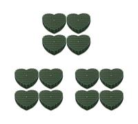 Kueohse 12 Piezas de Bloques de Espuma Floral en Forma de CorazóN, Arcilla de Verde, Ladrillos Florales en Forma de CorazóN, Barro Floral Artificial con Ventosa