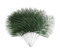 Kueohse 12 unidades de hojas de palma artificiales, hojas de palma de imitación, hojas tropicales grandes de , plantas para fiestas hawaianas