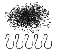 Kueohse 120 en forma de S, 1 mini gancho en forma de S, pequeño gancho en forma de S, mini gancho de metal para manualidades (negro)