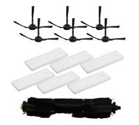 Kueohse 13 Piezas de Repuesto Cepillo Lateral Filtro Cepillo de Rodillo para Aspiradora RobóTica Qihoo 360 S10 X100 MAX