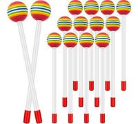 Kueohse 14 Piezas Palos de Mazo de Piruleta Martillo Redondo de ArcoíRis Palos de PercusióN, de PláStico para NiñOs, Mazo para NiñOs