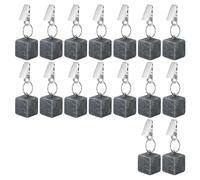 Kueohse 16 pesos para mantel con clip de metal, dados para mantel con piedras colgantes, pesos para mantel de mármol para decoración