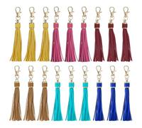 Kueohse 18 Piezas de Borlas de de PU, Dije de de de 5,9 Pulgadas con Mosquetón Giratorio para Hacer Joyas, Bolso