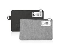 Kueohse 2 Bolsas de Dinero KOSMCCOM con Cerradura, Bolsa de Nailon Duradera para Banco, Bolsa para Monedas, Bolsa de Almacenamiento para Joyas, Pasaporte, Tarjetas de CréDito