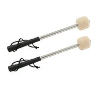 Kueohse 2 Mazos de Tambor de Acero de Bajo de 12,5 Pulgadas, de Fieltro de Lana con Manija de Acero Inoxidable, Mazos de Tambor de Lana Antideslizantes
