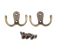 Kueohse 2 Piezas de de Doble Tornillo de Metal Retro montados en la Pared para Ropa de Capa del Sombrero, Bronce Antiguo