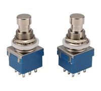 Kueohse 2 piezas de interruptor de efecto de guitarra 9 3Pdt efecto pedal caja Stomp pie metal interruptor True Bypass azul