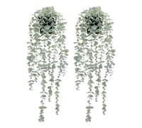 Kueohse 2 Piezas de Plantas Colgantes Artificiales en Maceta, Planta Colgante de Eucalipto para Pared, HabitacióN, Hogar, Patio, DecoracióN Interior y Exterior