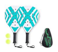 Kueohse 2 Raquetas de Pádel con Jaula, Raqueta de Tenis con Control Deportivo y Agujeros Inteligentes para Deportes Al Aire Libre, con Pelotas y Bolsa de Transporte.