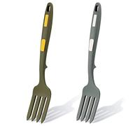 Kueohse 2 Tenedores Flexibles de Silicona, Tenedor de Cocina de Silicona Resistente Al, Tenedor de Mezcla Antiadherente Multifuncional para Cocinar