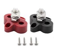 Kueohse 2 Uds 5/16 Pulgadas DC 48V Bloque de Terminales de AlimentacióN de Barra Colectora M8 Perno de DistribucióN de EnergíA Positiva Negativa para RV