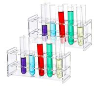 Kueohse 2 Uds. Soporte para Tubos de Ensayo de AcríLico, 12 Pocillos, 10 Ml, Soporte para Tubos de CentríFuga de AcríLico, Soporte para Tubos de Ensayo Transparente de 16 mm