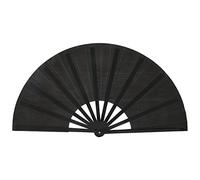 Kueohse 2 unidades grandes abanicos plegables de tela de nylon abanicos de mano plegable tai abanicos decoración negro plegable abanicos para fiesta Favors