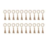 Kueohse 20 Anillos para Servilletas, Anillos para Servilletas Madera, Anillos para Servilletas con Cuentas Madera para Decoración Mesa, Anillos para Servilletas Granja para Boho