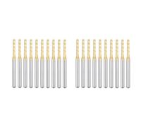 Kueohse 20 Piezas Fresa de Extremo de Carburo con Revestimiento de Titanio Fresa de Grabado Brocas de Enrutador CNC para Máquina PCB, Vástago de 1/8 de Pulgada 2 Mm