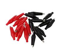 Kueohse 20 piezas Negro y rojo Plastico suave Revestido Prueba de la sonda de prueba de cocodrilo