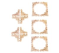 Kueohse 20 Piezas Talladas Sin Pintar Muebles de Madera Europea Ventana Esquina Apliques de Madera Estatuillas de Madera Ornamentales Cm
