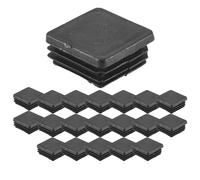 Kueohse 20 Pzs Tapa del Extremo Cerrado Cuadrado de plastico Insertos de Tubo 25mm x 25mm