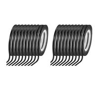 Kueohse 20 Rollos de Cinta para Pizarra de 1/8, Cinta Fina para Pizarra con Líneas, Cinta Artística de Borrado en Seco A Rayas, Cinta Eléctrica, Negra