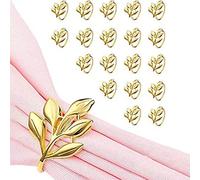 Kueohse 20 Servilleteros de Hojas Doradas, Servilletero Dorado para Servilletas de Mesa, Servilleteros de Vacaciones, Servilleteros de OtoñO para Fiesta
