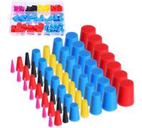 Kueohse 200 Tapones de Silicona de 8 Tamaños para Agujeros Redondos, Kit de Tapones Cónicos, Tapones con Recubrimiento en Polvo para Pintar Agujeros Redondos.