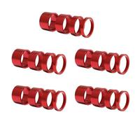 Kueohse 20Pcs 5/10/15/20Mm Auriculares de Aleación de Aluminio Stem Spacer MTB 28.6Mm Tapa de Arandela de Horquilla para Ciclismo de Carretera, Rojo