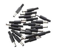 Kueohse 20pzs Negro 2.5mm x 5.5mm Adaptador Jack Clavija Macho de Potencia DC