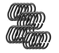 Kueohse 24 anillos de cortina de ducha de plástico para barra de ducha